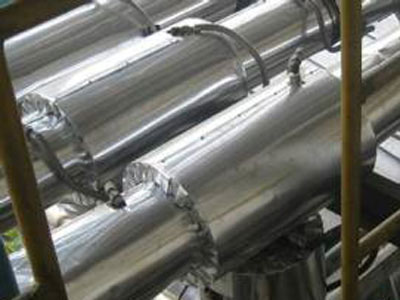 厂家施工 蒸汽 工艺水管道 铝皮保温 防锈保温管道外壳 连接点少